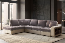 Ъглов диван Сена с лежанка и кът за съхранение от Нани Хоум Дивани НАНИ