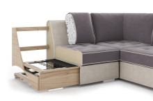 Ъглов диван Сена с лежанка и кът за съхранение от Нани Хоум Дивани НАНИ