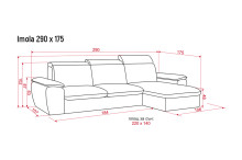 Схема на ъглов диван Имола - в наличност от NANI HOME