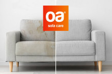 Резултат след почистване на мебелна дамаска с препарат OA SOFA CARE 500ml