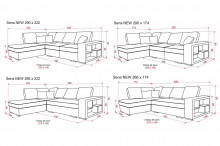 Размери на ъглов диван Сена от Нани Хоум Дивани НАНИ