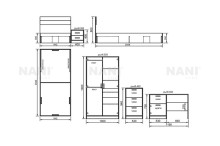 Размери на комплект мебели за детска стая City 5022 от NANI HOME