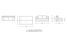 Схема на прав диван Мартен с функция сън NANI HOME Дивани
