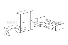 Схема на комплект мебели за детска стая City 5016 от НАНИ ХОУМ