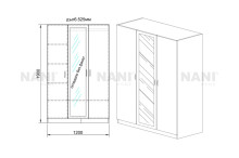 Схема на гардероб от спален комплект City 7073 от NANI HOME