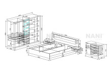 Схема на спален комплект City 7081 от NANI HOME