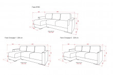 Размери на ъглов диван Гала от Нани Хоум Дивани НАНИ