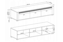 Размери на TV шкаф в модулна система CAMPARI от Нани Хоум Секции
