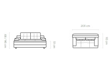 Размери на разтегателен диван FOX от Нани Хоум Класически дивани